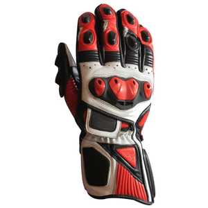 Guantes Deportivos de Cuero para Motocicleta, Color Rojo, Negro y Blanco, Largos hasta la Muñeca, Transpirables, Sin Forro, Ecológicos, con Pantalla Táctil, para Todas las Estaciones, Uso Diario - Product Image 2