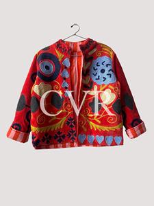 Manteau en coton patchwork brodé à la main, style bohème, manches longues, grande taille, vêtements d'extérieur pour femmes, automne, décontracté - Product Image 2