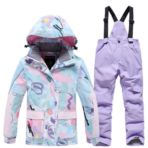 Kids <b>Waterproof</b> Ski Suit 2 Piece Insulated Snow <b>Jacket</b> Bib Pants <b>Winter</b> Snowsuit Windproof OEM Custom Wholesale - Product Image 5