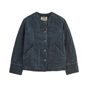 Chaqueta vaquera acolchada tipo barril para mujer, de algodón, estilo oversize, ropa de trabajo, ropa exterior, fabricante OEM de marca privada personalizada - Product Image 4