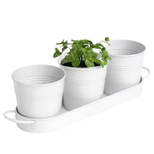 Macetas Modernas de Metal, Duraderas para Interiores y Exteriores, Juego de Macetas Decorativas para Jardín, Elegantes Macetas para Balcón, Patio y Hogar - Product Image 5