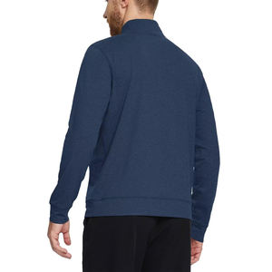 OEM Men's Navy Blue Quarter <b>Zip</b> Cotton Polyester Fleece Casual Pullover Regular Fit Stand Collar Long Sleeve Sweatshirt QUBA - Product Image 6