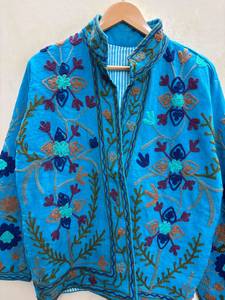 <b>Velvet</b> Suzani Jacket <b>Women</b> Floral Embroidered Winter <b>Coat</b> Ethnic Vintage Outerwear Artisanal Reversible Jacket - Product Image 4