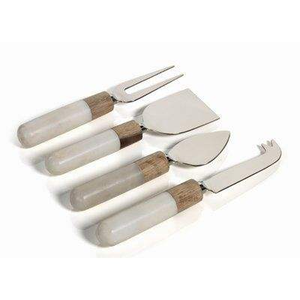 Luxury Resin and Steel Cheese Knife <b>Set</b> 4-Piece <b>Set</b> with Gold Handles Elegant Cheese Serving Tools Stylish Resin Accents Parties - Product Image 2
