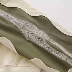 <b>Men's</b> Winter Embroidered French Terry Distressed Hoodie with Twill Stitch Breathable & Windproof - Product Image 4