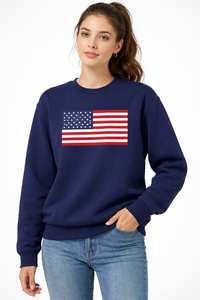 Oversized Anti-Wrinkle CVC French Terry Autumn Crewneck Lined Fleece Women's Unisex <b>Pullover</b> <b>Jumper</b> - Product Image 4