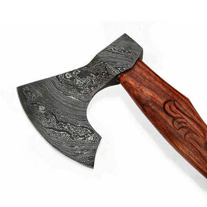 Hacha industrial de acero de Damasco de alta calidad con mango de madera natural, hacha ligera, proveedor directo de fábrica - Product Image 6