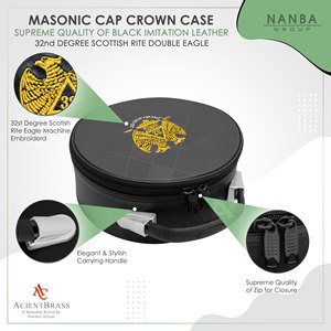 Masonic Scottish Rite 32 Degree Double Eagles Crown Cap Case Black (Wings <b>Down</b>) - Product Image 4