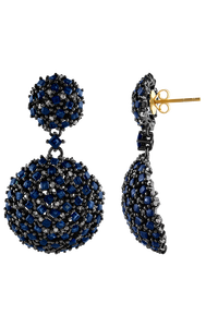 Pendientes de Diamante y Zafiro Azul en Plata de Ley 92.5 KLST-30410 - Product Image 3