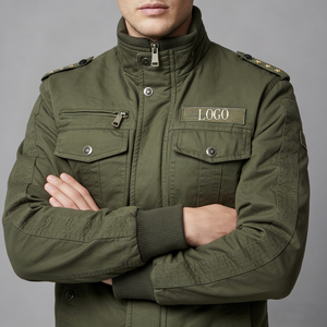Mens Military Cargo Canvas <b>Jacket</b> Tactical Polyester/Nylon Bomber Workwear Coat Waterproof Hooded Color Block <b>Lightweight</b> Winter - Product Image 4
