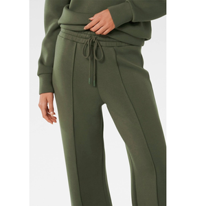 Conjunto Deportivo Verde Oliva para Mujer, Sudadera con Cierre de Media Cremallera, Pantalones Anchos, Corte Holgado Informal, Manga Larga, Color Sólido, Ropa de Otoño, OEM - Product Image 5