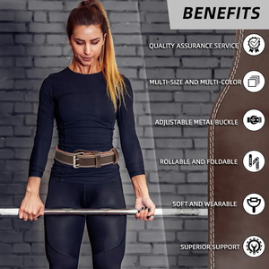 Ceinture de musculation en cuir de vachette avec logo personnalisé, antidérapante, unisexe, pour la musculation et l'entraînement en salle de sport, avec la meilleure qualité OEM - Product Image 2