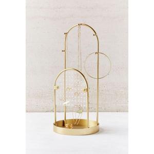Modern Brass Jewelry Organizer Stand With Tray Geometric Design Decorative <b>Storage</b> Rack For Tabletop Display Cheap Price - Product Image 4