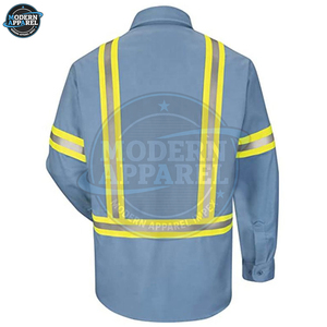 Vêtements de travail réfléchissants personnalisés, chemise de travail haute visibilité, vêtements de sécurité à manches longues pour hommes avec logo personnalisé - Product Image 2