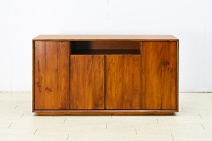 Meuble de rangement latéral moderne en teck indonésien nordique à 4 portes, durable, en bois massif, pour le salon - Product Image 4
