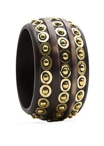 Pulsera de Madera con Pentagrama Retro, Diseño Moderno con Remaches Anchos, Hecha a Mano, Resistente al Agua, Accesorio Unisex - Product Image 6