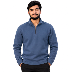 Proveedor de sudaderas con media cremallera de producción en pequeños lotes, sudadera con media cremallera de felpa francesa, sudadera personalizada para minoristas - Product Image 6