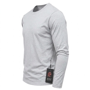 Camisetas de Manga Larga para Hombre, de Alta Calidad, Básicas, Térmicas, 100% Algodón, Sólidas, Casuales, Holgadas, Transpirables - Product Image 4