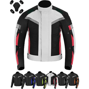 Veste de moto pour homme SAMROZ SPORTS, imperméable, avec protections CE, pour motards, garçons, veste de protection - Product Image 1
