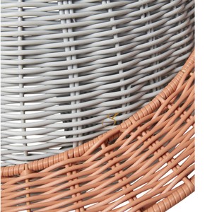 Cute Planet Shaped Rattan <b>Basket</b> <b>with</b> <b>Lid</b> Woven Decorative Toy Storage Bin Grey Space Theme Blanket Floor Hamper - Product Image 3