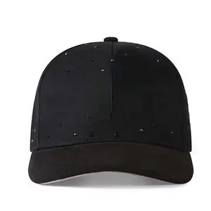 Gorra de Béisbol de 5 Paneles de Gamuza Pura Personalizada de Alta Calidad ODM OEM, Visera Curva, Forro de Satén, Logotipo Personalizado con Diamantes, Gorra Unisex - Product Image 1