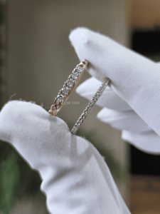Cut Lab Grown Diamond IGI Certified 14K Gold Stackable Double Band Pave Bridal <b>Ring</b> <b>Set</b> 0.3 Ct <b>Wedding</b> Anniversary <b>Women</b> - Product Image 3
