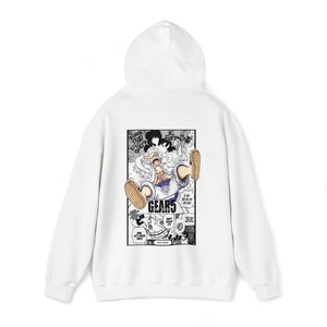เสื้อฮู้ดโอเวอร์ไซส์ผ้าฟลีซปักลายวันพีซ 100% ผ้าฝ้าย สำหรับผู้ชายและผู้หญิง - Product Image 2