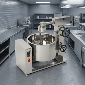 Olla de vapor con inducción y revestimiento giratorio Amicook 380V/440V, modelo que ahorra espacio, con 3 cuchillas para carne, motorizada, para salsas, de acero inoxidable. - Product Image 2