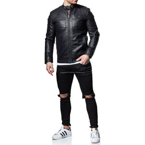 Chaquetas de cuero reflectantes brillantes originales Brando para hombre con logotipo personalizado impreso abrigos al por mayor de lona de calle para motociclistas - Product Image 4