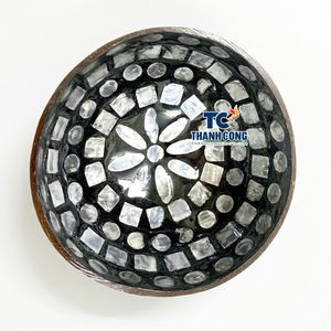 Cuenco de laca de cáscara de coco natural al por mayor de fábrica de Vietnam, el más vendido, compra a granel, cuenco de nácar - Product Image 1