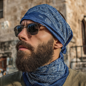 100% Cotton Bandana <b>Head</b> Scarf Lightweight Bandana Scarf <b>Head</b> <b>Wrap</b> Scarf Men Paisley High Quality 100% Cotton Bandana - Product Image 5
