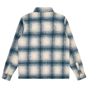 Chemise en flanelle d'hiver sur mesure de haute qualité pour hommes, manches longues, à carreaux, boutonnée, coupe ample - Product Image 2