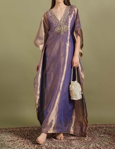 Fashionable <b>Kaftan</b> Abaya Handmade Moroccan Arabian Dress Long Sleeve Polyester Regular Fit Casual Evening Party Wedding Flared - Product Image 1