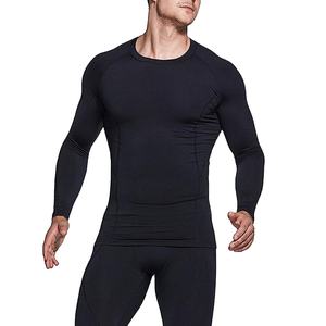Best Selling Plain <b>Black</b> Compression Rash Guard Full <b>Sleeve</b> Athletic Base Layer Solid Fitness Wear Rash Guards For Men on Sale - Product Image 4