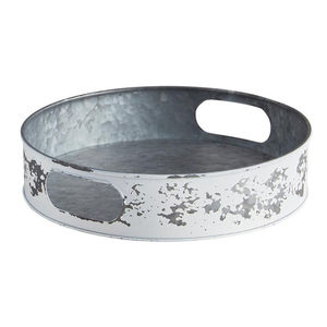 Plateau de service ovale de qualité supérieure en métal galvanisé avec poignées, bac décoratif pour la décoration et l'organisation de la maison, en promotion - Product Image 6