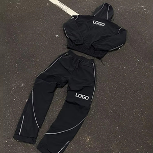 Survêtement coupe-vent personnalisé avec logo réfléchissant, veste coupe-vent et pantalon en nylon pour homme, fabriqué en usine OEM - Product Image 5