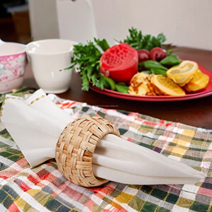 Hot Selling Handmade Bamboo Cane Wedding Rattan <b>Napkin</b> Ring for Table Decoration Best Quality Handwoven <b>Easter</b> <b>Napkin</b> Ring Cheap - Product Image 3