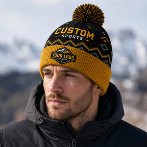 Fabricante de Gorros Deportivos Personalizados con Pompones |   Gorros de Invierno Tejidos OEM ODM |   Gorros Personalizados con Estampado de Goma en Relieve y Bordado 3D - Product Image 2