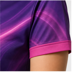 Custom Purple Magenta <b>Neon</b> Wave <b>Womens</b> Polo <b>Shirt</b> Quick Dry Breathable Short Sleeve Performance Golf Team Uniform WPS-0793 - Product Image 6