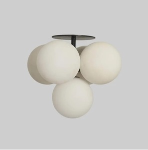 Mid Century Modern Flush Mount, Globe Ceiling Light, Contemporary Black and White Lighting BrilliancelightsLTD - Product Image 3