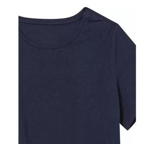 Camisetas extragrandes de algodón 100% de alta calidad para mujer Camiseta lisa de manga corta a granel azul marino personalizada para verano con logotipo - Product Image 2