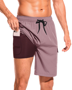 Moisture Wicking Breathable Quick Dry <b>Elastic</b> Waist Knitted Men Short Pants Track shorts Swimpant Beach Short - Product Image 3