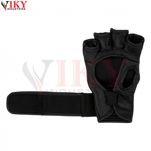 Guantes de Entrenamiento de MMA Minimalistas Negros Lisos de Cuero Genuino, Reutilizables, OEM, ODM, del Mejor Proveedor, Duraderos, Modernos y de Última Tendencia - Product Image 5