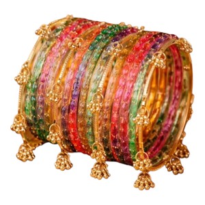 STAR IMPEX Brazaletes de Vidrio al por Mayor Más Vendidos, Brazaletes Tradicionales Coloridos para Bodas, Diseños Personalizados Multicolores, Tamaños Disponibles - Product Image 1