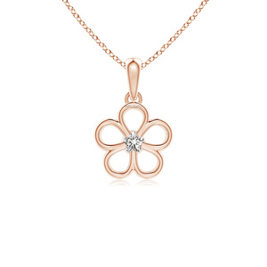 Pendentif floral en diamant de laboratoire rond unique, or 10K 14K 18K, argent 925 935, unisexe, cadeau de mariage ou de fiançailles, bijoux personnalisés - Product Image 3