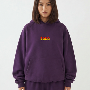 Sweat-shirt à capuche violet personnalisé pour femme, en coton, à manches longues, avec impression de lettres sur le devant, style décontracté, collection 2026 – Meilleures ventes - Product Image 1