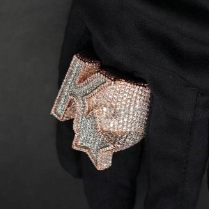 Lab Grown Diamond Dollar Sign <b>Ring</b> Rose Gold Statement <b>Ring</b> Iced Out Hip Hop Luxury Jewelry For <b>Men</b> Unisex Gift - Product Image 3