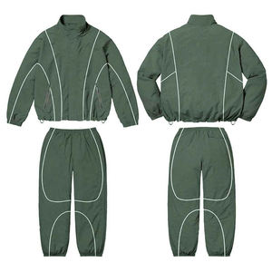Conjunto Deportivo de 2 Piezas para Hombre, Ecológico, de Secado Rápido, Ligero, Personalizado, con Cremallera Reflectante, de Algodón, con Patrón Sólido, Chaqueta Cortavientos y Pantalones para Invierno - Product Image 3