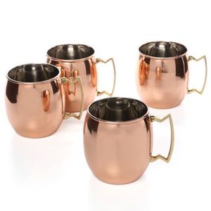 Moscow Mule Copper <b>Mug</b> <b>Double</b> <b>Wall</b> Stainless Steel Lined Metallic Cocktail <b>Mug</b> Smooth Solid Copper Beer Drinking Cup Copper <b>Mug</b> - Product Image 1