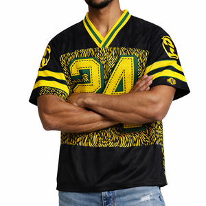 Camiseta de Fútbol Americano Unisex de Malla Oversize para Hombre, Diseño Personalizado con Número y Patrón por Sublimación, Top Deportivo, Fabricante Mayorista - Product Image 4